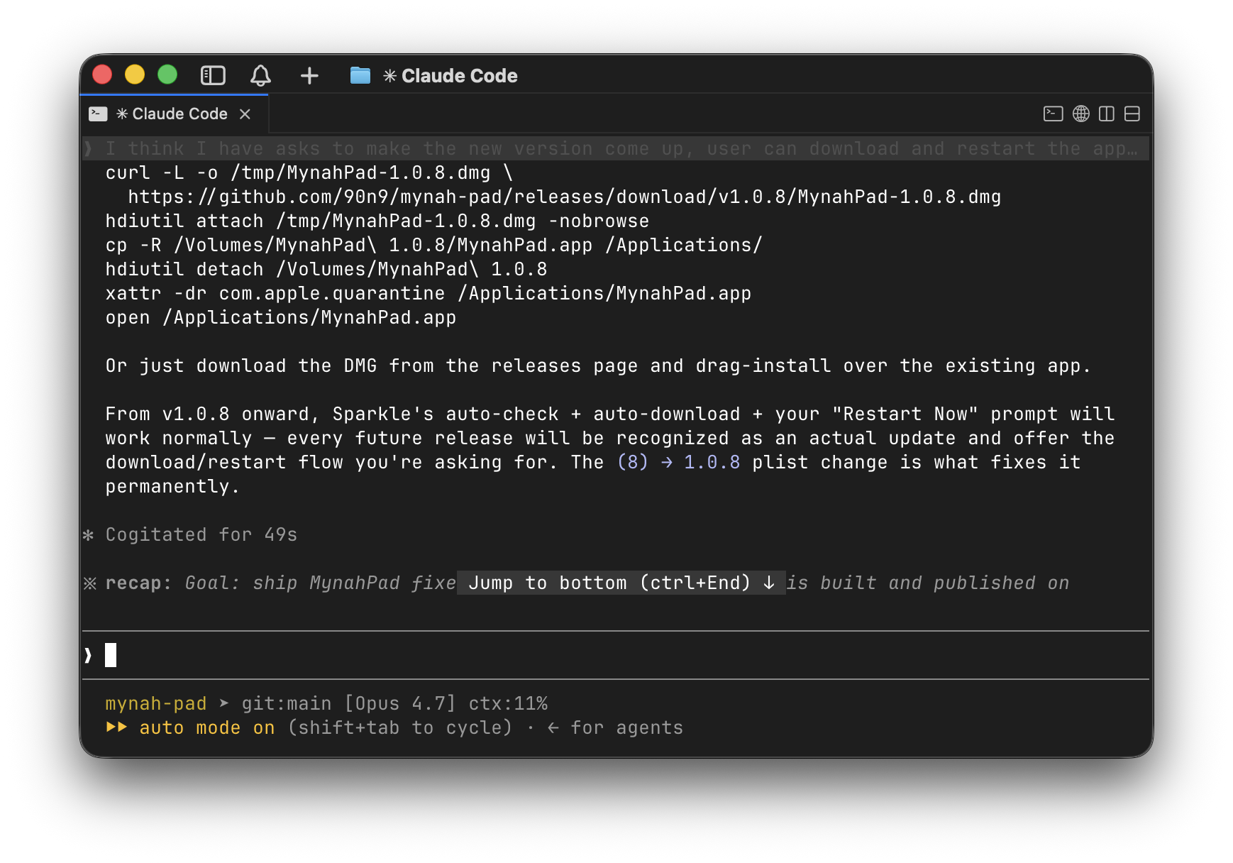 Fullscreen mode